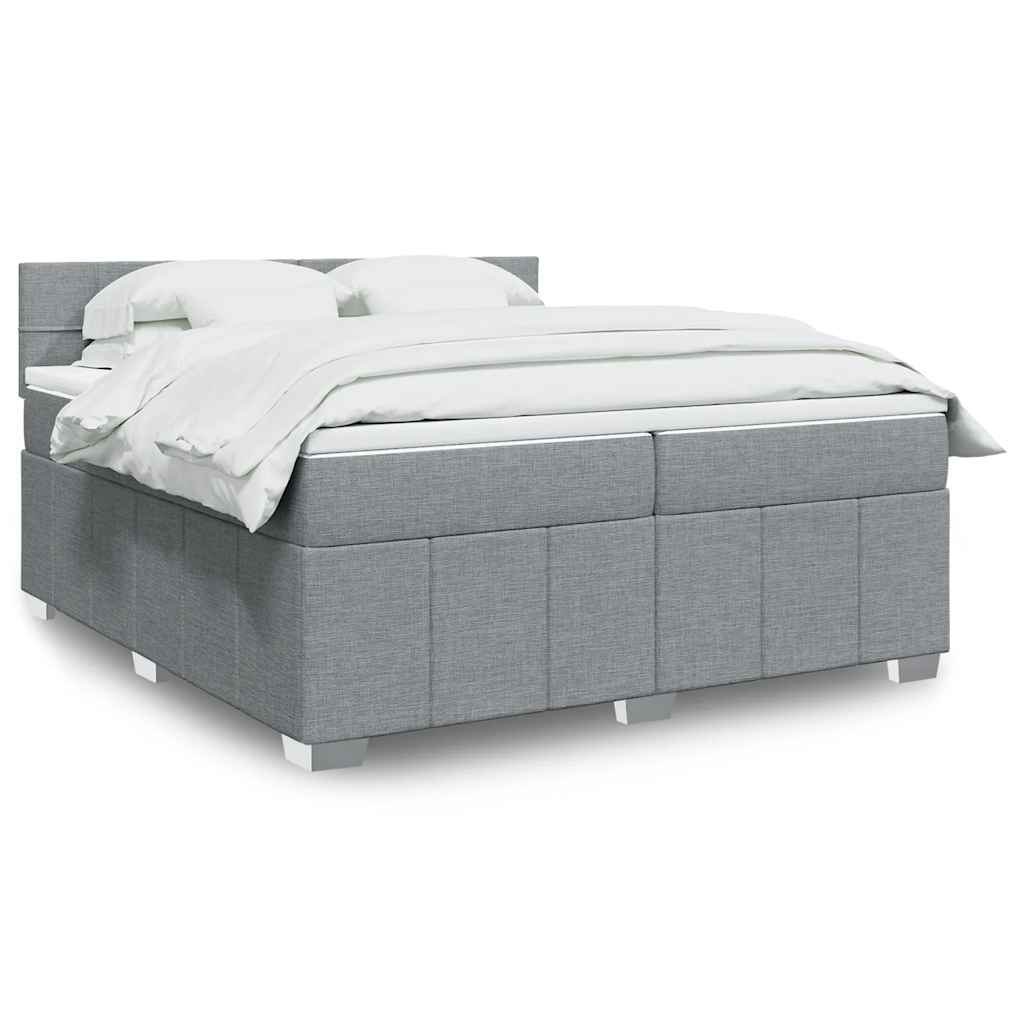 Sommier à lattes de lit avec matelas Gris clair 200x200cm Tissu - XIOS