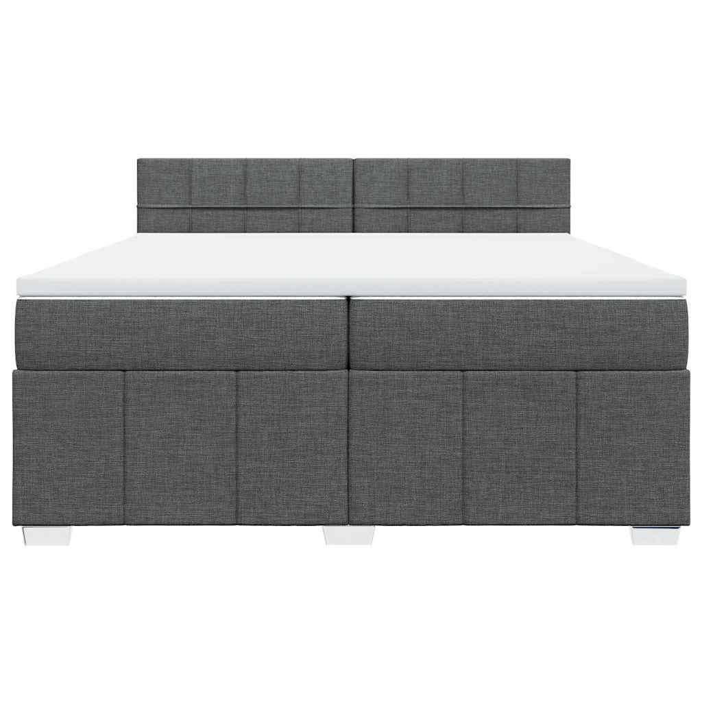 Sommier à lattes de lit avec matelas Gris foncé 200x200cm Tissu - XIOS