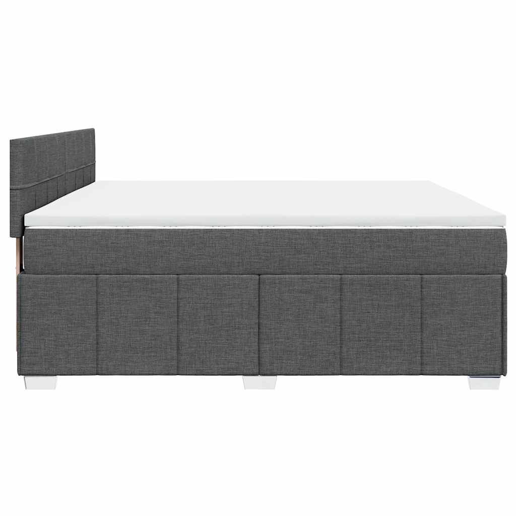 Sommier à lattes de lit avec matelas Gris foncé 200x200cm Tissu - XIOS