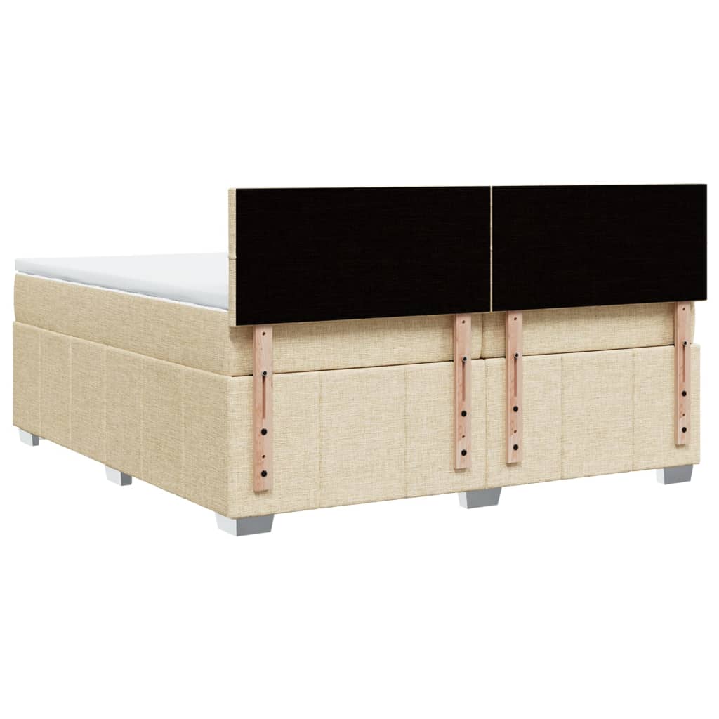 Sommier à lattes de lit avec matelas Crème 200x200 cm Tissu - XIOS