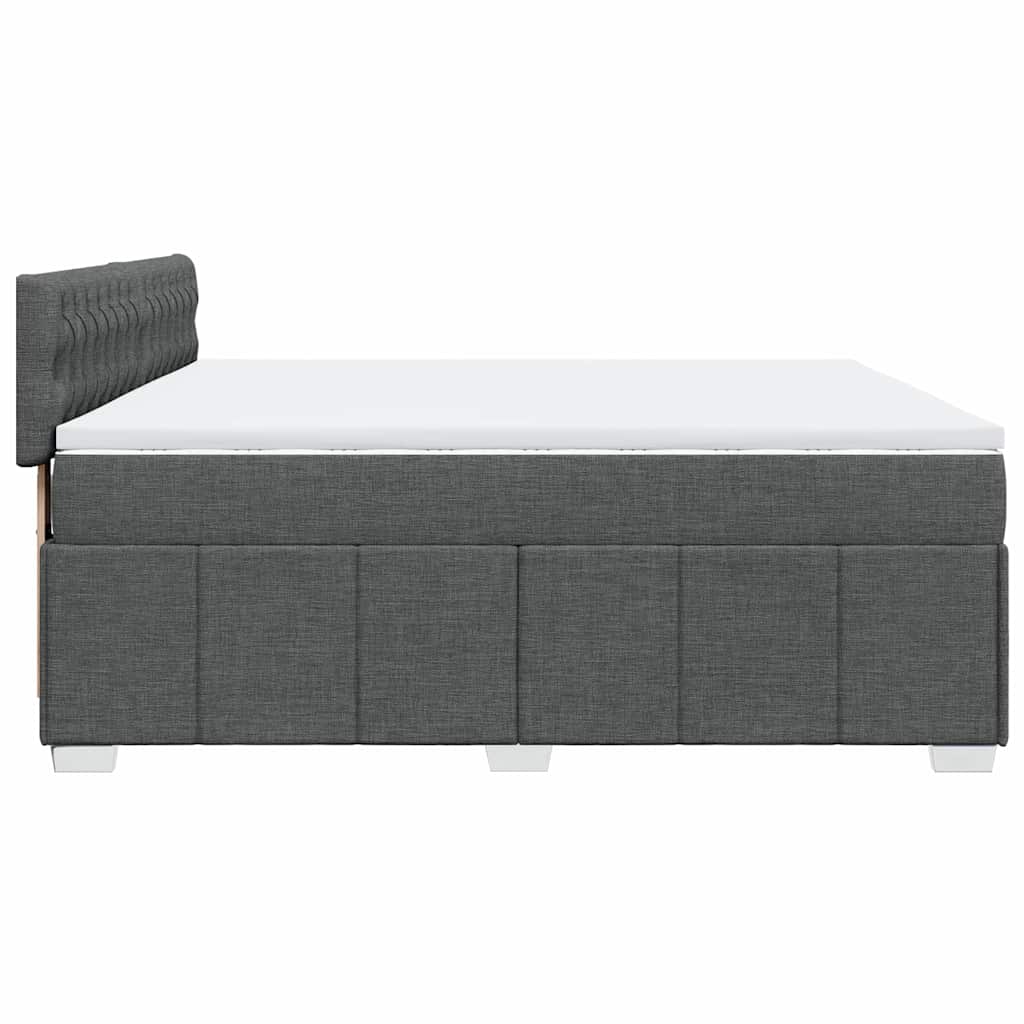 Sommier à lattes de lit avec matelas Gris foncé 200x200cm Tissu - XIOS