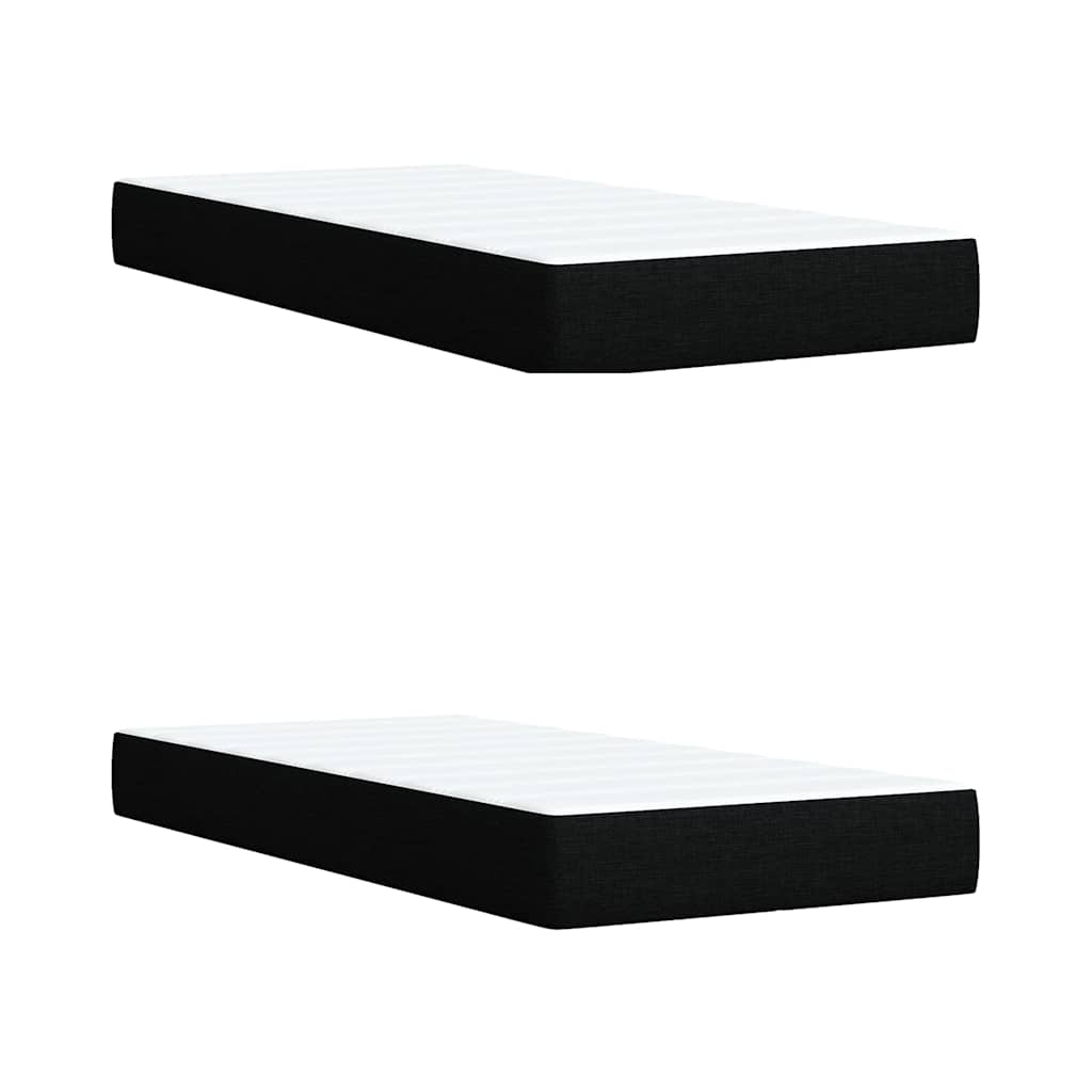 Sommier à lattes de lit avec matelas Noir 200x200 cm Tissu - XIOS