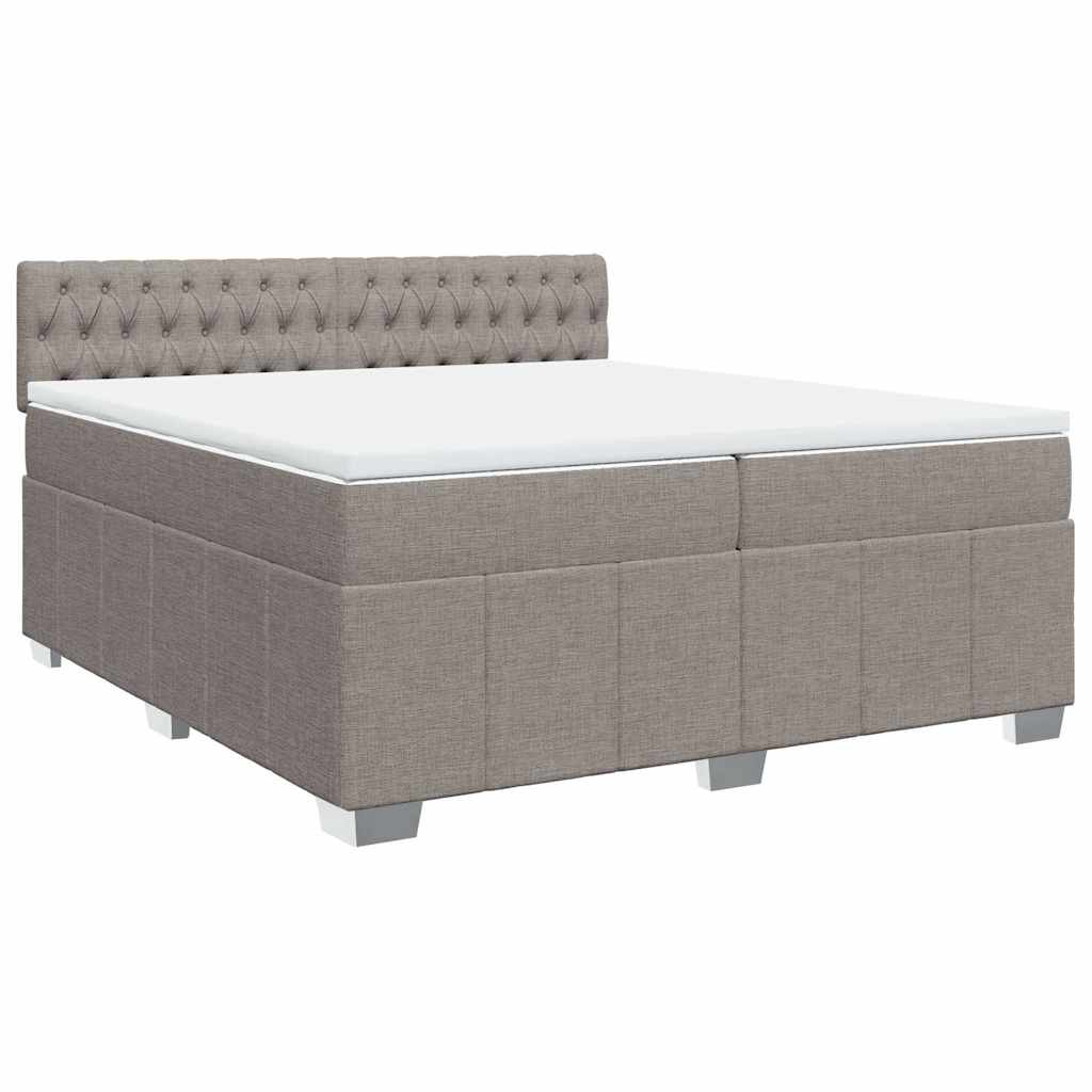 Sommier à lattes de lit avec matelas Taupe 200x200 cm Tissu - XIOS