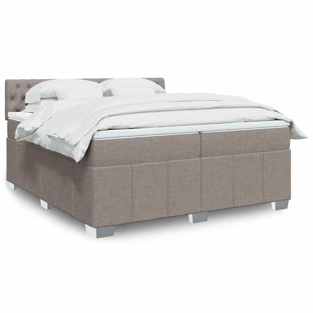 Sommier à lattes de lit avec matelas Taupe 200x200 cm Tissu - XIOS