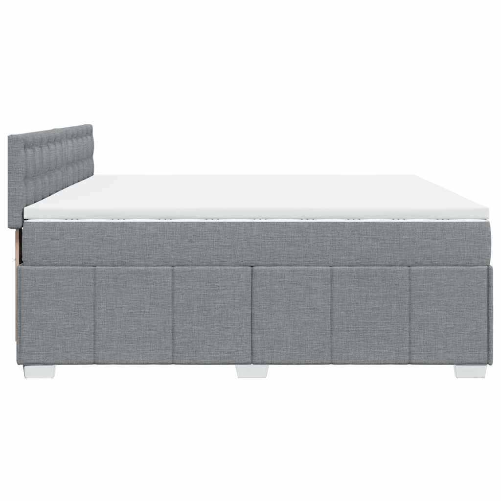 Sommier à lattes de lit avec matelas Gris clair 200x200cm Tissu - XIOS