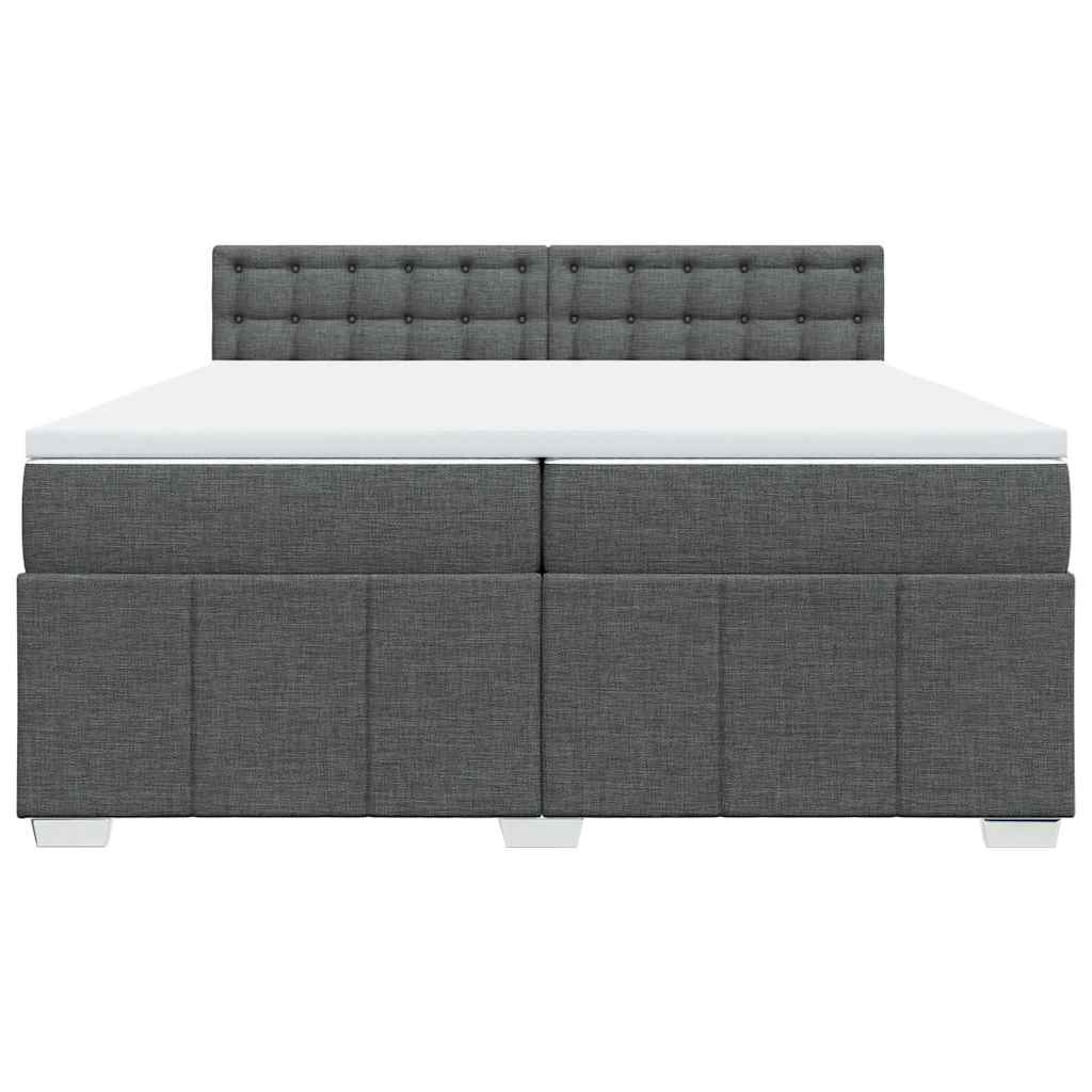 Sommier à lattes de lit avec matelas Gris foncé 200x200cm Tissu - XIOS