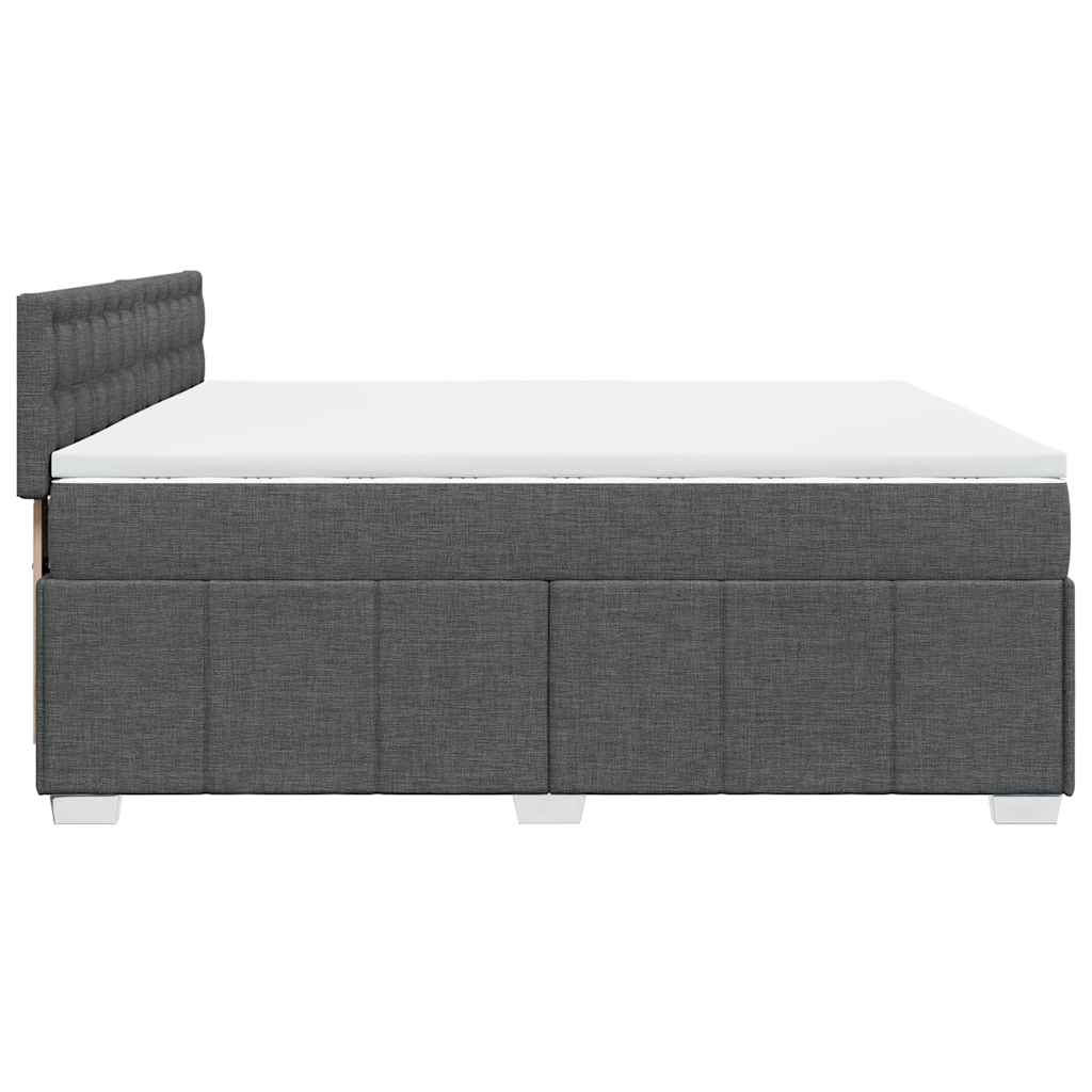 Sommier à lattes de lit avec matelas Gris foncé 200x200cm Tissu - XIOS