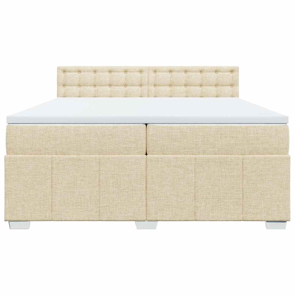 Sommier à lattes de lit avec matelas Crème 200x200 cm Tissu - XIOS