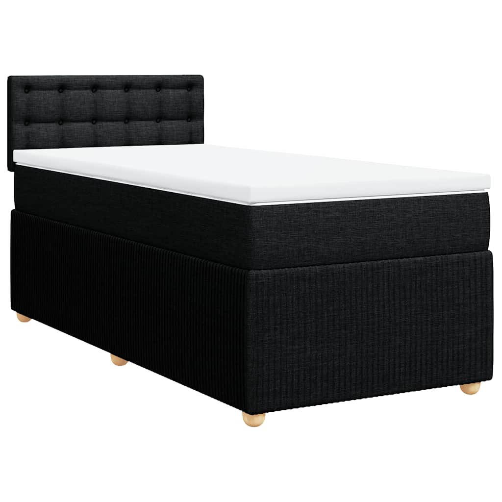 Sommier à lattes de lit et matelas Noir 80x200 cm Tissu - XIOS