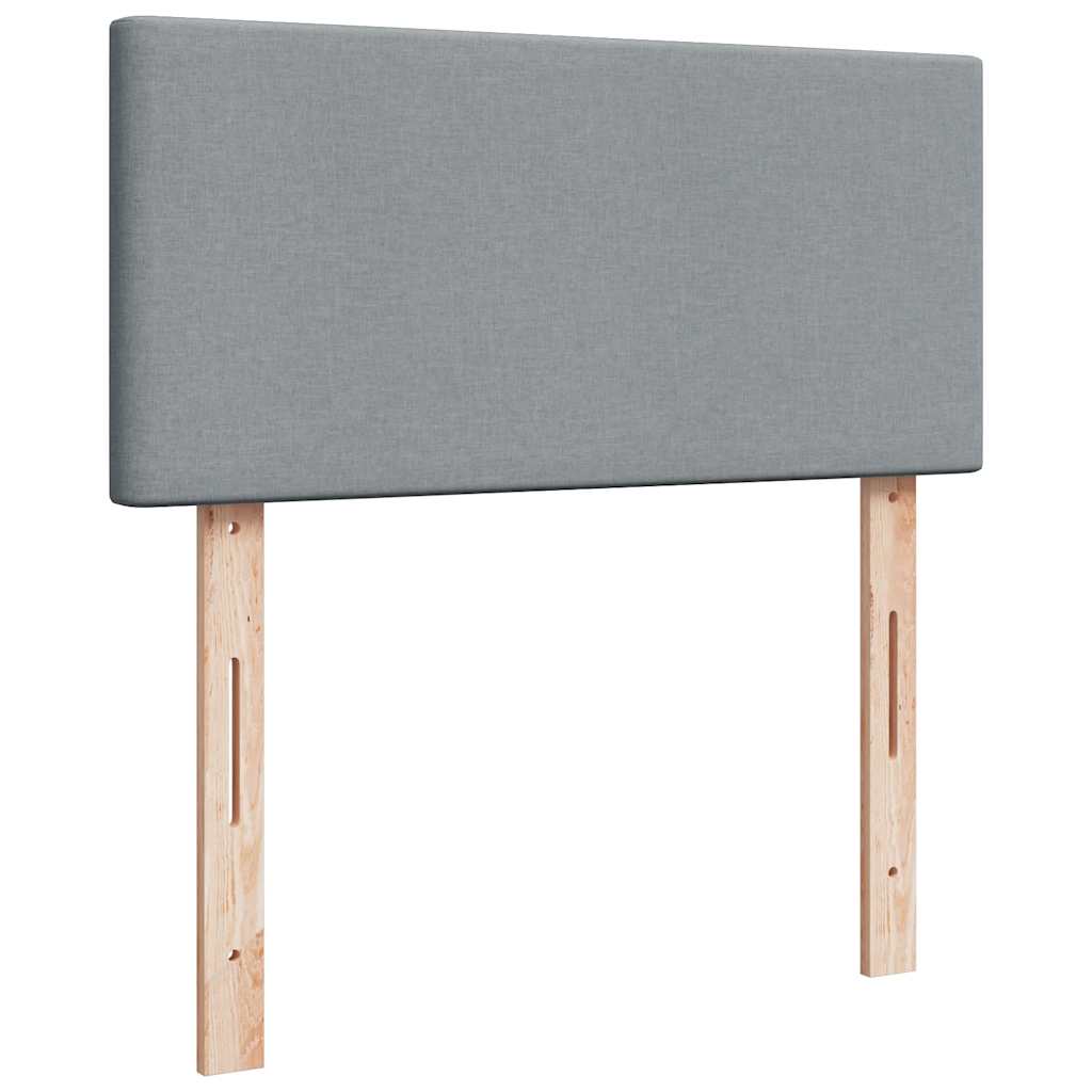 Sommier à lattes de lit et matelas Gris clair 90x190 cm Tissu - XIOS