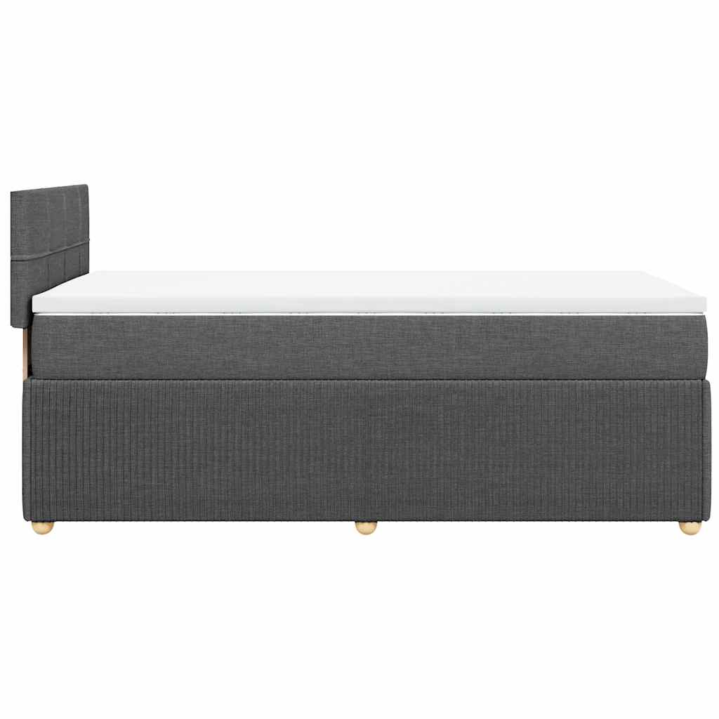 Sommier à lattes de lit et matelas Gris foncé 90x190 cm Tissu - XIOS