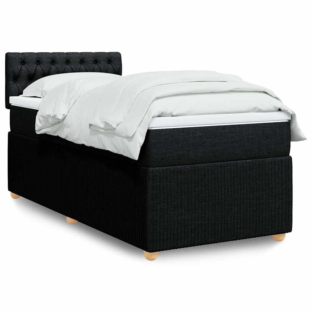 Sommier à lattes de lit avec matelas Noir 90x190 cm Tissu - XIOS