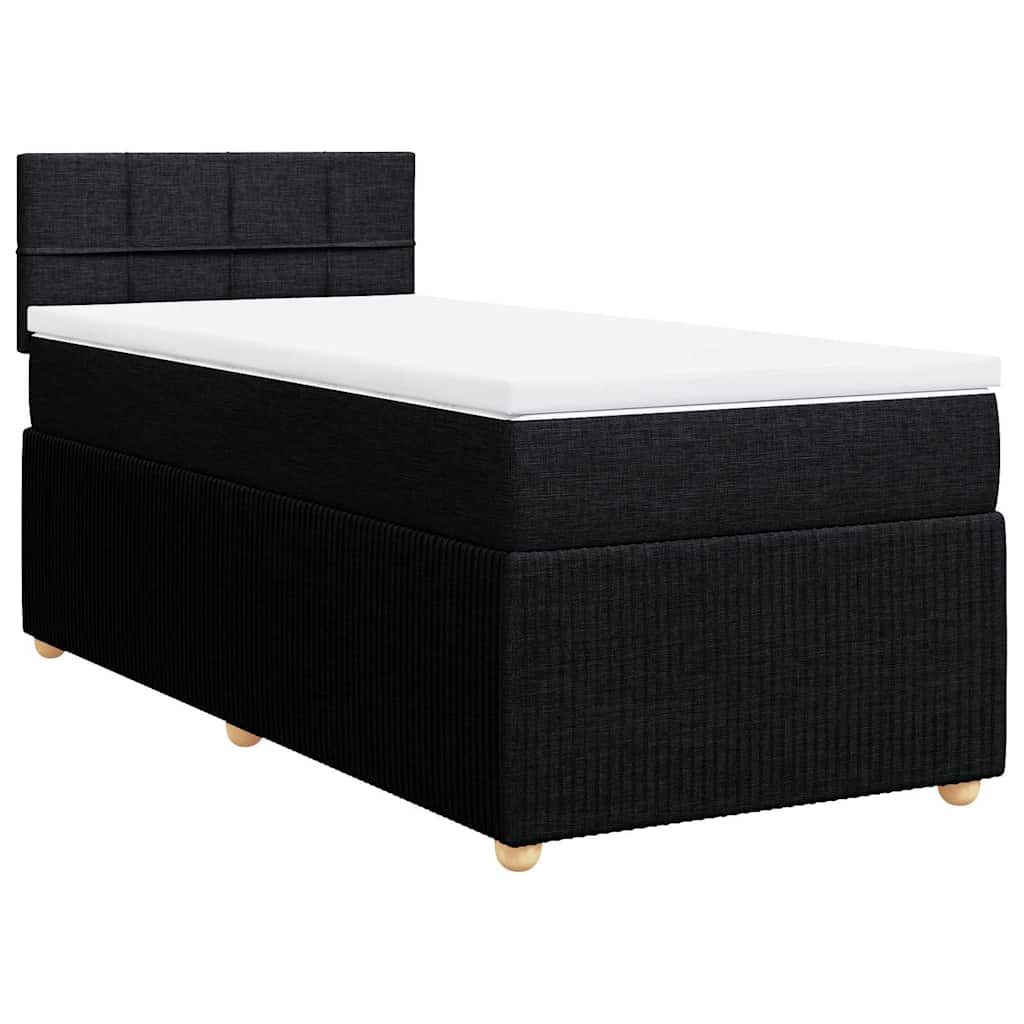 Sommier à lattes de lit avec matelas Noir 90x200 cm Tissu - XIOS