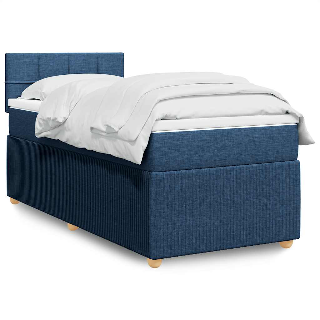 Sommier à lattes de lit avec matelas Bleu 90x200 cm Tissu - XIOS