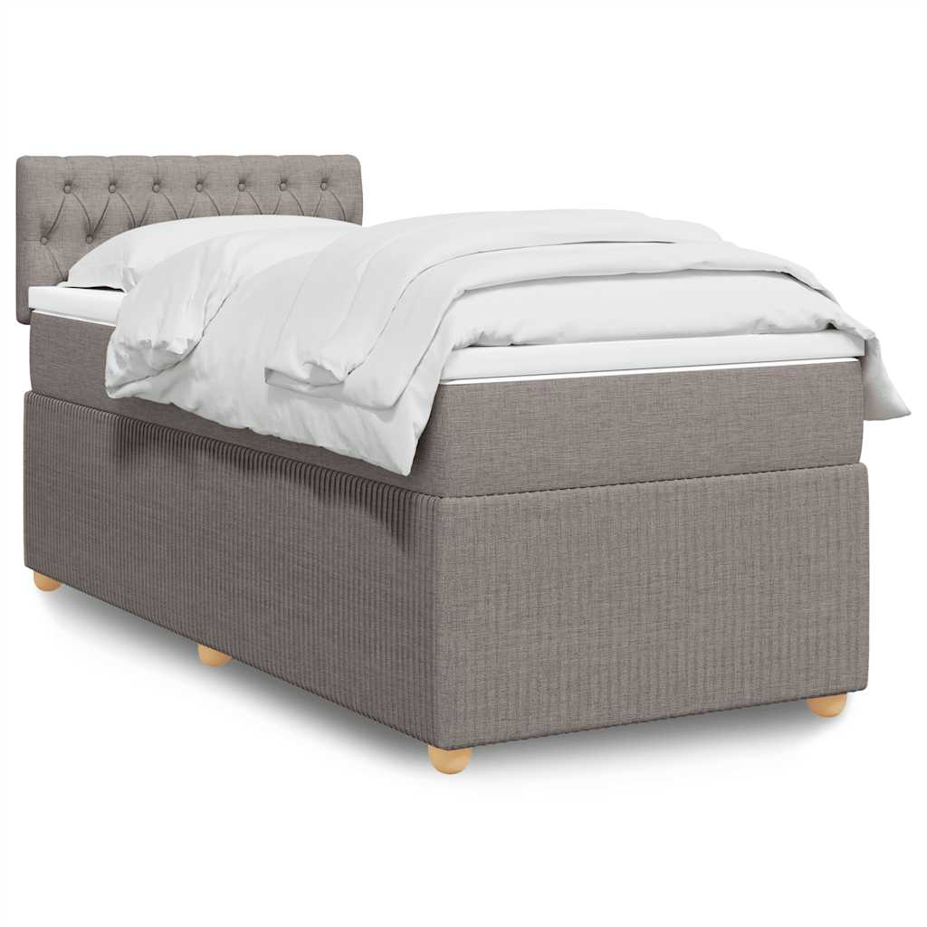 Sommier à lattes de lit avec matelas Taupe 90x200 cm Tissu - XIOS