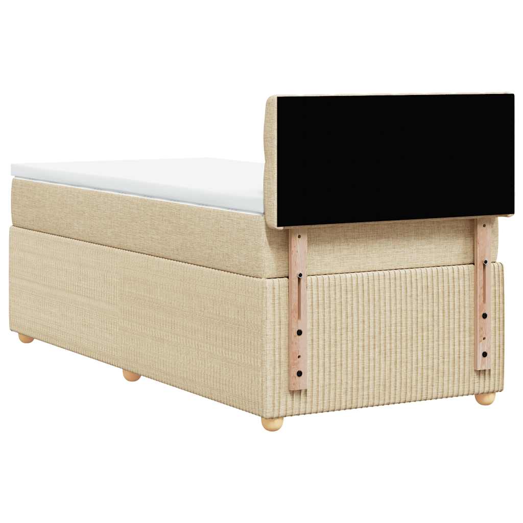 Sommier à lattes de lit avec matelas Crème 90x200 cm Tissu - XIOS