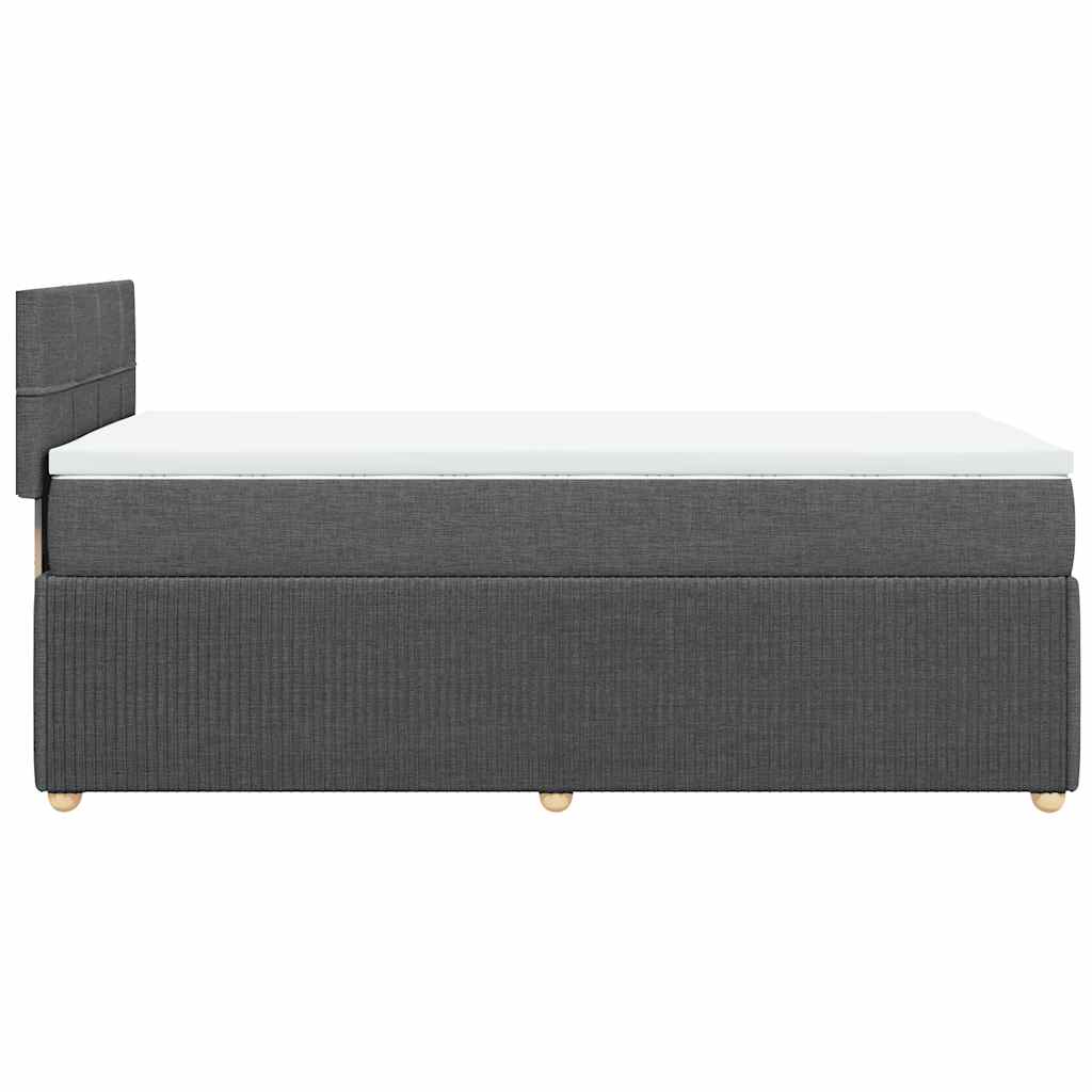 Sommier à lattes de lit avec matelas Gris foncé 100x200cm Tissu - XIOS