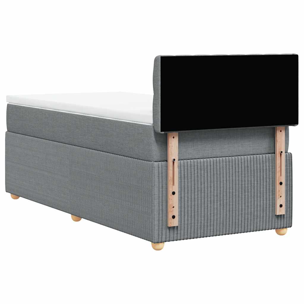 Sommier à lattes de lit avec matelas Gris clair 100x200cm Tissu - XIOS