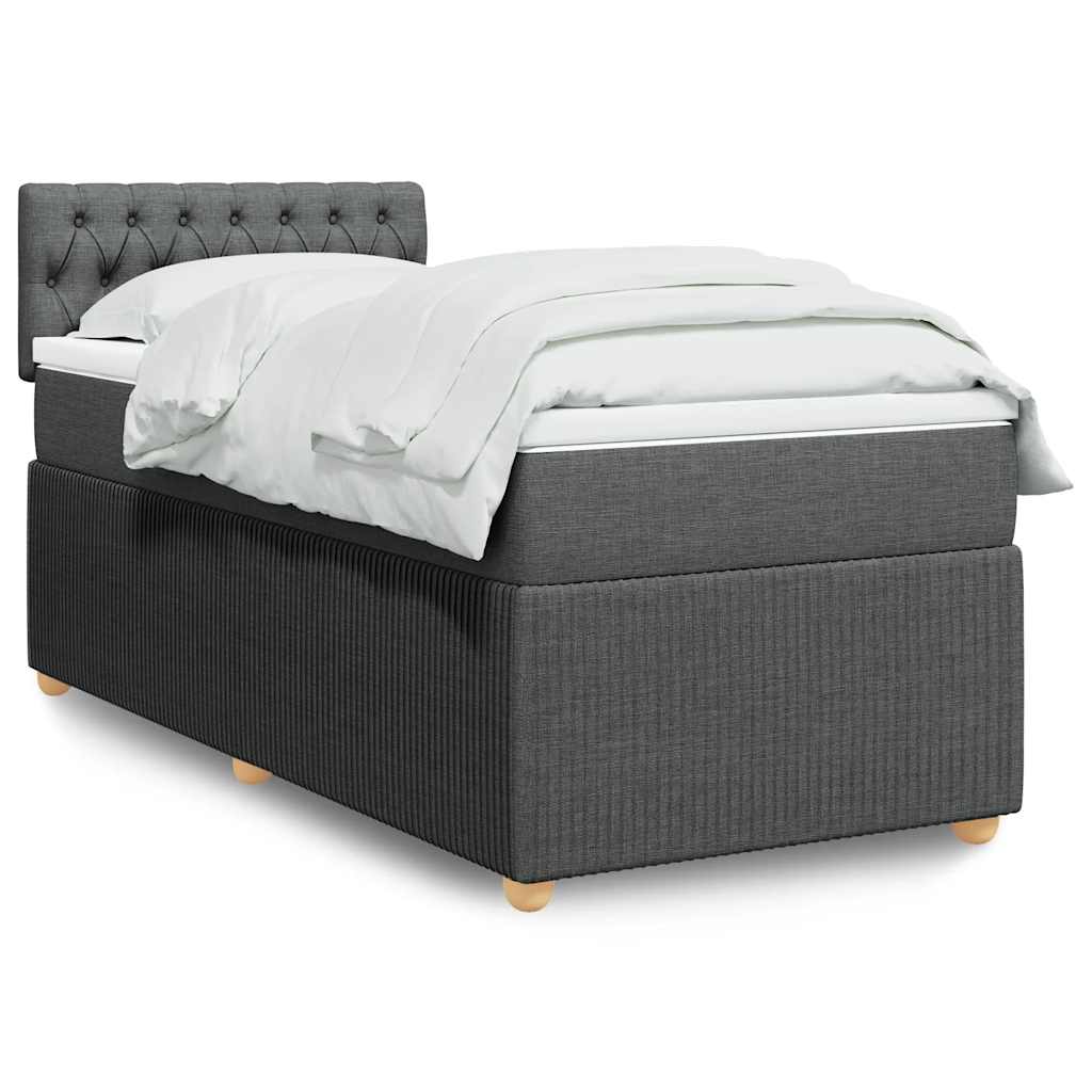 Sommier à lattes de lit avec matelas Gris foncé 100x200cm Tissu - XIOS