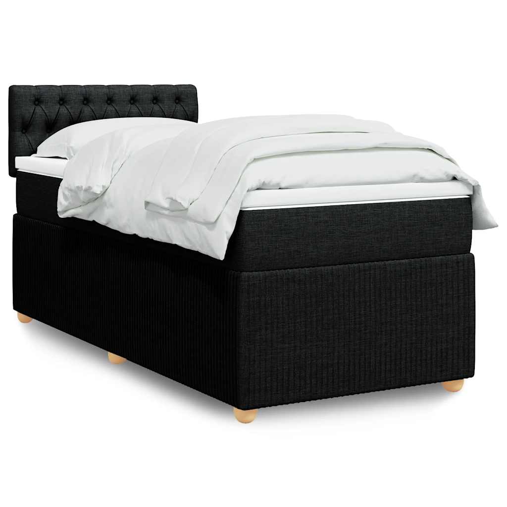 Sommier à lattes de lit avec matelas Noir 100x200 cm Tissu - XIOS