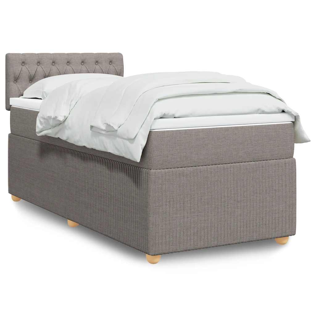 Sommier à lattes de lit avec matelas Taupe 100x200 cm Tissu - XIOS