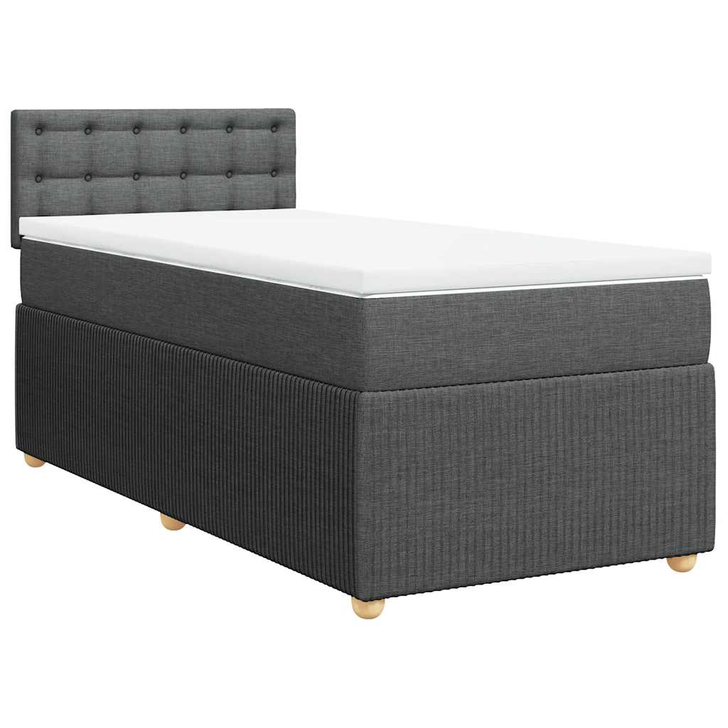 Sommier à lattes de lit avec matelas Gris foncé 100x200cm Tissu - XIOS