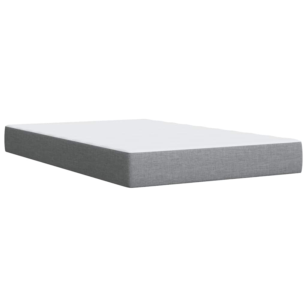 Sommier à lattes de lit et matelas gris clair 120x190 cm tissu - XIOS