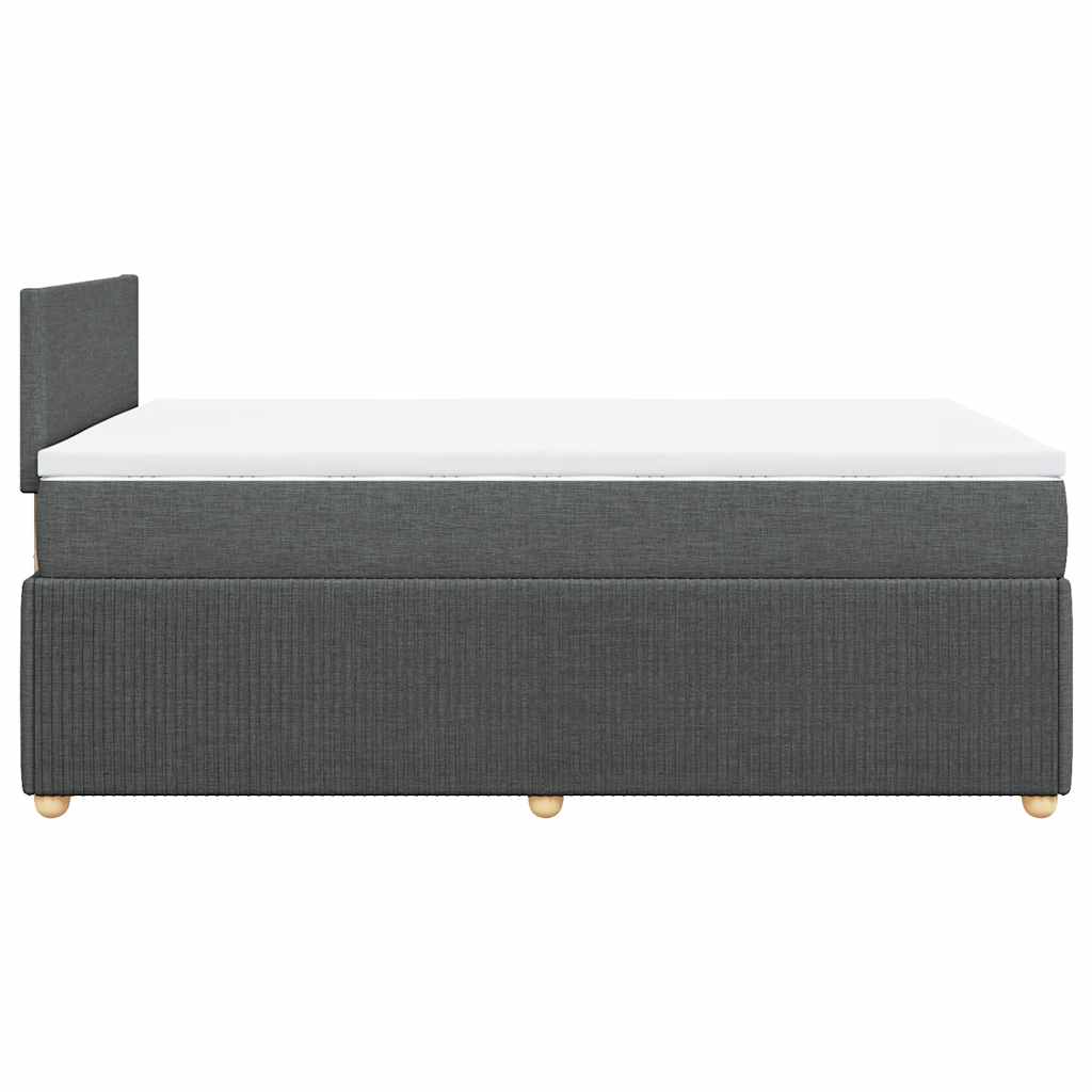 Sommier à lattes de lit avec matelas gris foncé 120x190cm tissu - XIOS