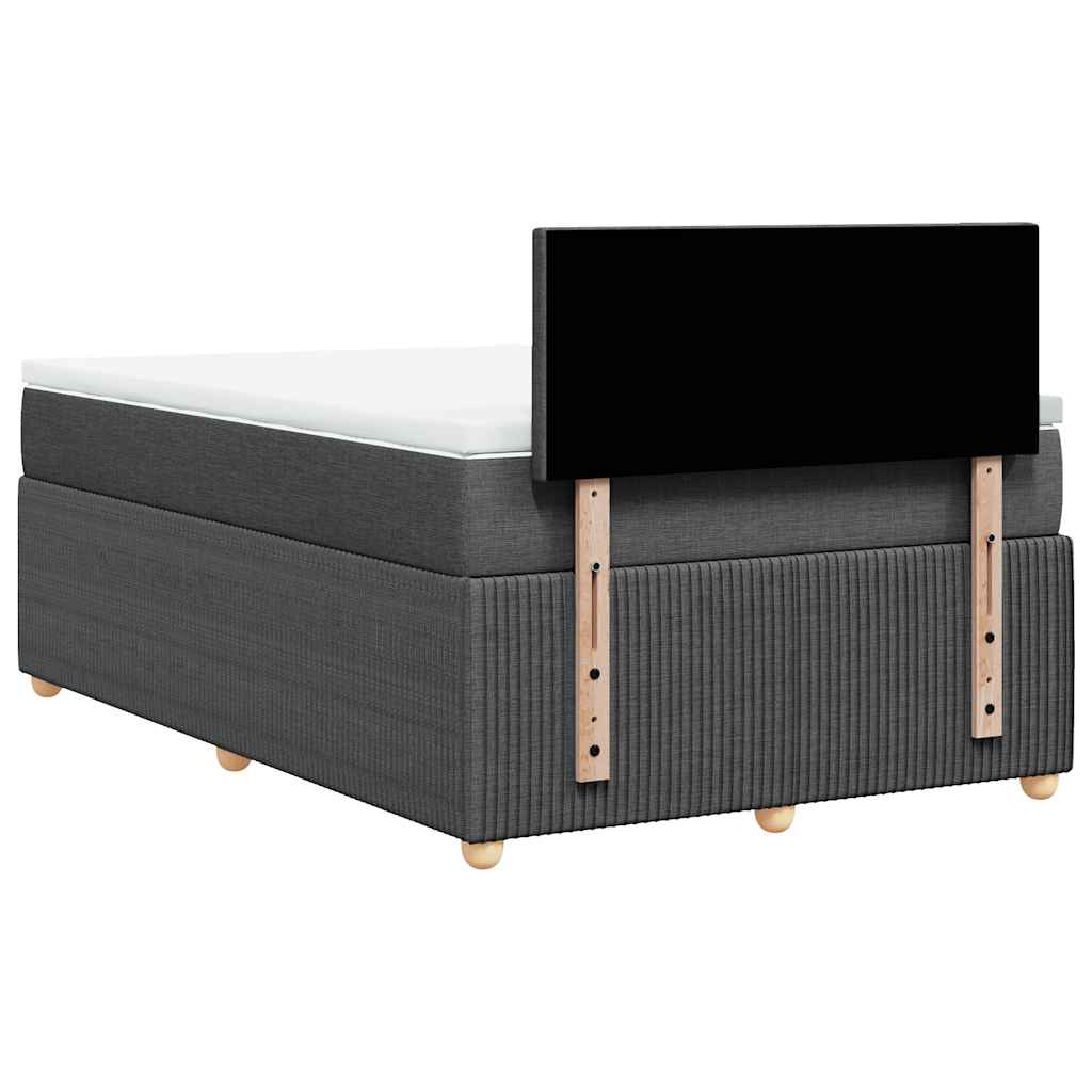 Sommier à lattes de lit avec matelas gris foncé 120x190cm tissu - XIOS