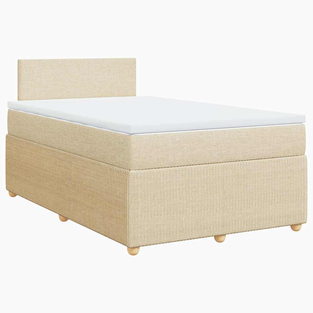 Sommier à lattes de lit avec matelas crème 120x190 cm tissu - XIOS