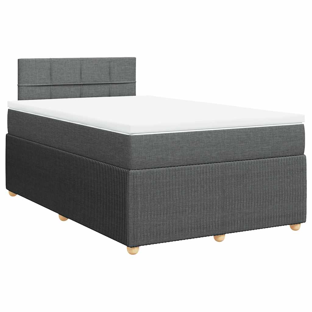 Sommier à lattes de lit avec matelas gris foncé 120x190cm tissu - XIOS
