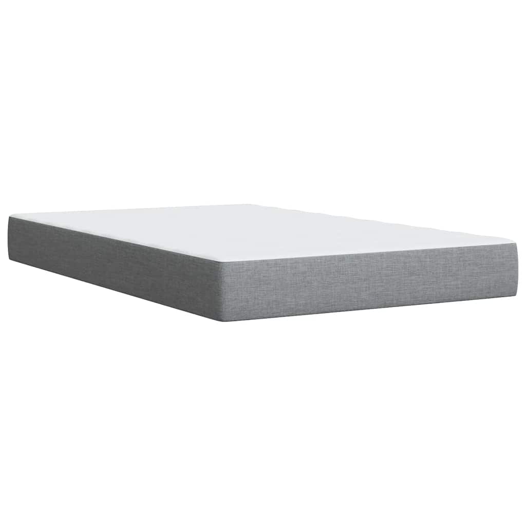 Sommier à lattes de lit et matelas gris clair 120x190 cm tissu - XIOS