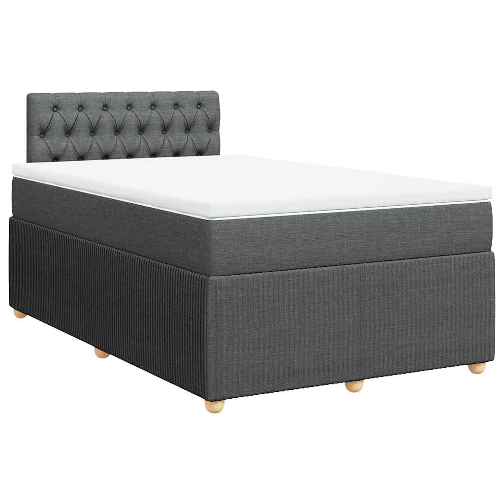 Sommier à lattes de lit avec matelas gris foncé 120x190cm tissu - XIOS