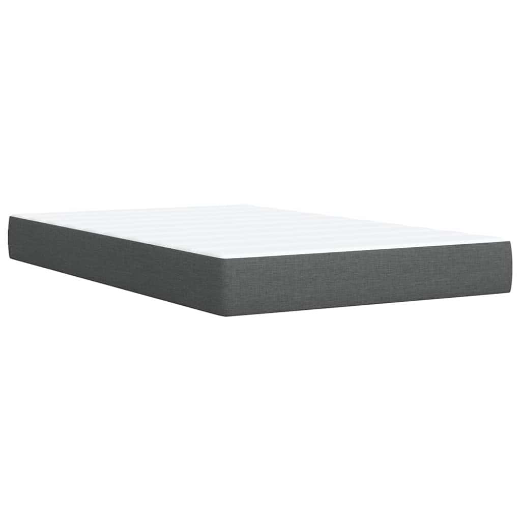 Sommier à lattes de lit avec matelas gris foncé 120x190cm tissu - XIOS