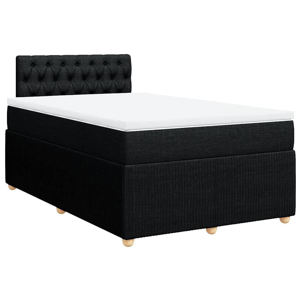 Sommier à lattes de lit avec matelas noir 120x190 cm tissu - XIOS