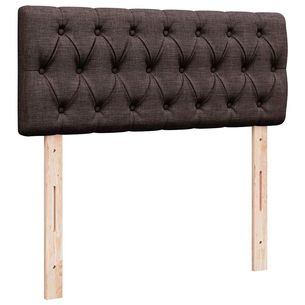 Sommier à lattes de lit et matelas marron foncé 120x190cm tissu - XIOS
