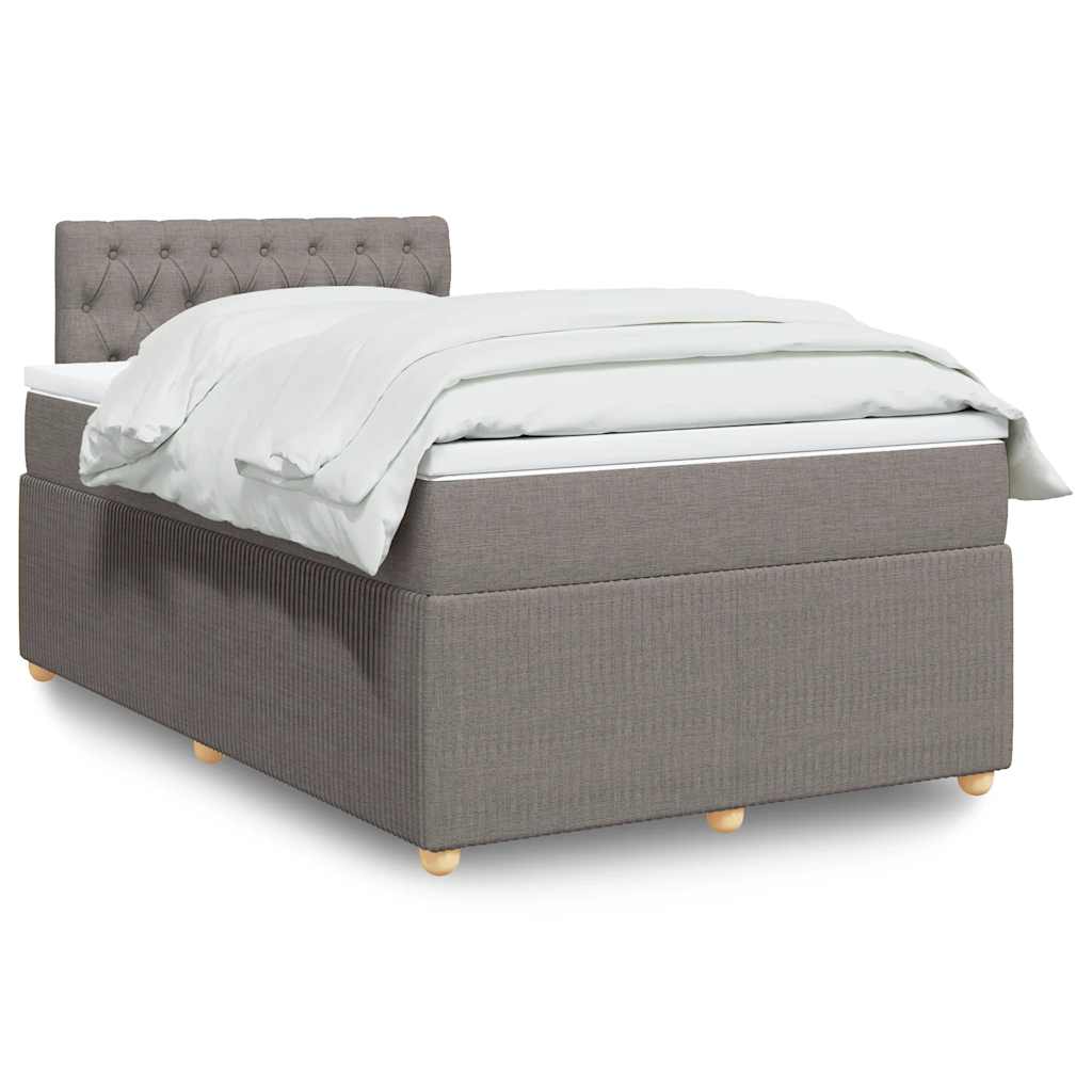 Sommier à lattes de lit avec matelas taupe 120x190 cm tissu - XIOS