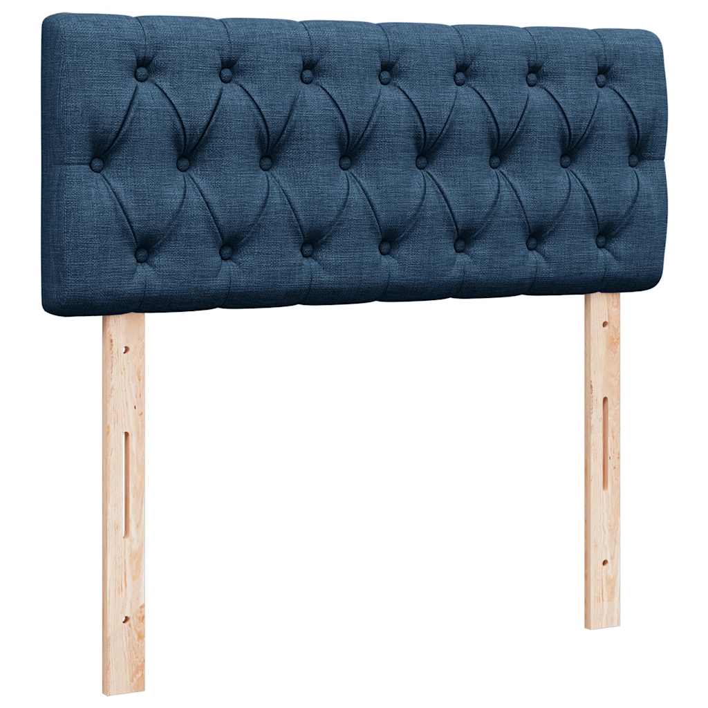 Sommier à lattes de lit avec matelas bleu 120x190 cm tissu - XIOS