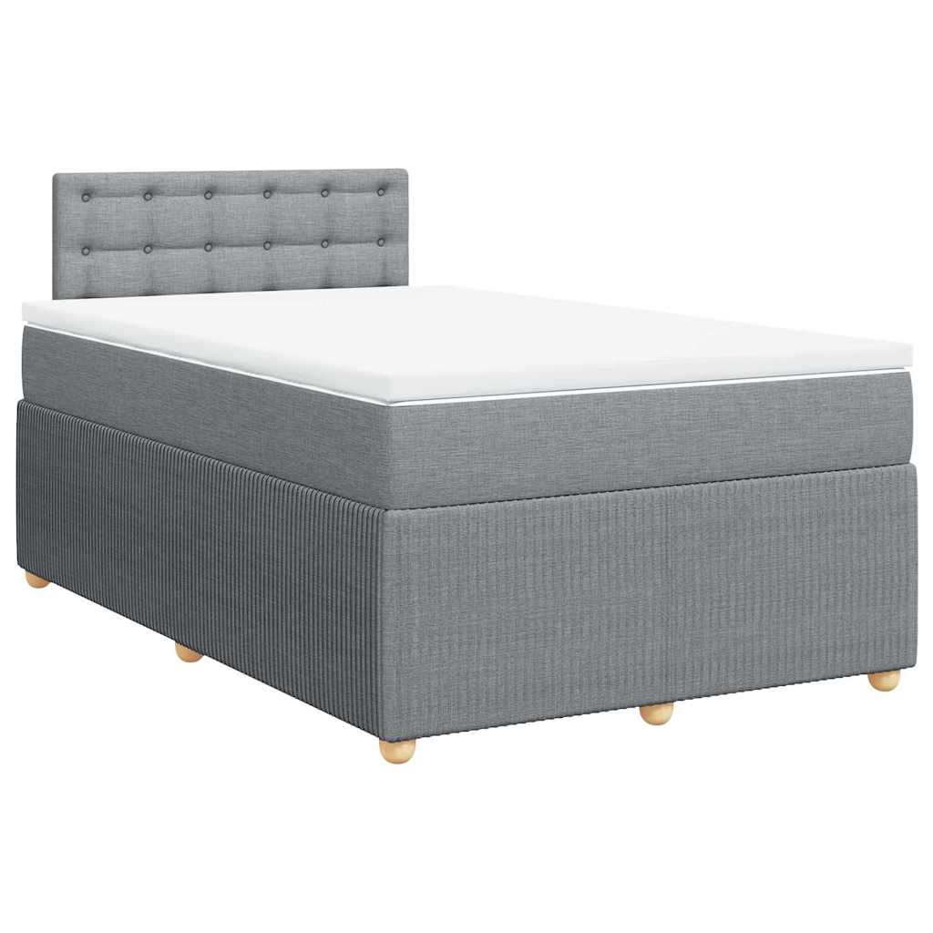 Sommier à lattes de lit et matelas gris clair 120x190 cm tissu - XIOS