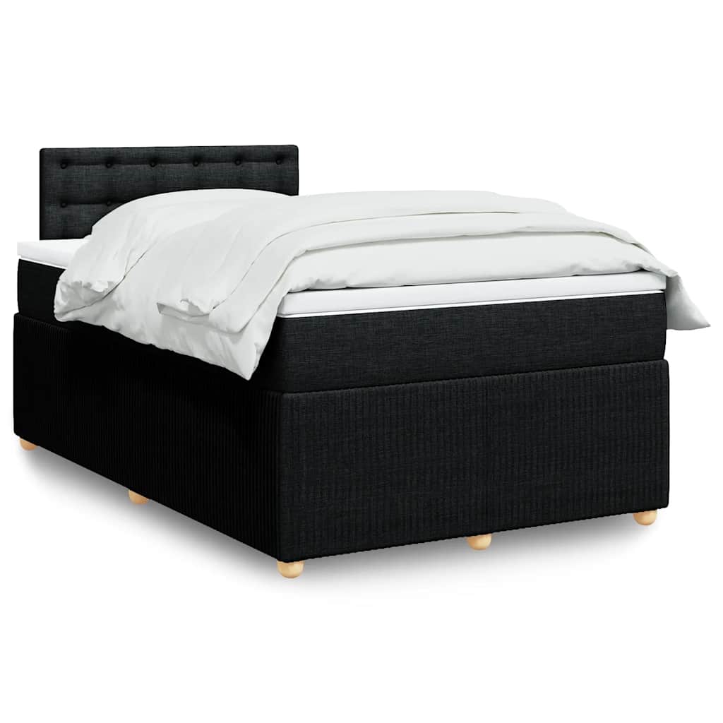 Sommier à lattes de lit avec matelas noir 120x190 cm tissu - XIOS