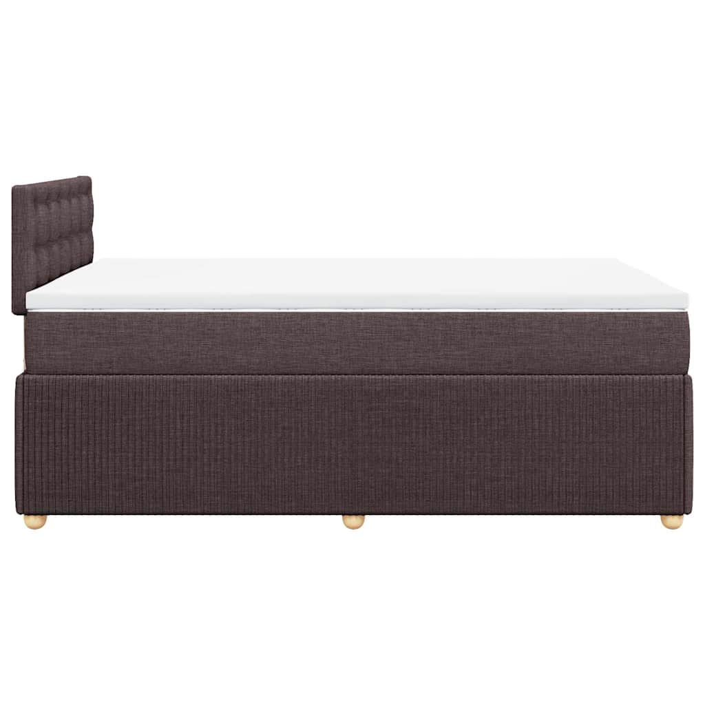 Sommier à lattes de lit et matelas marron foncé 120x190cm tissu - XIOS