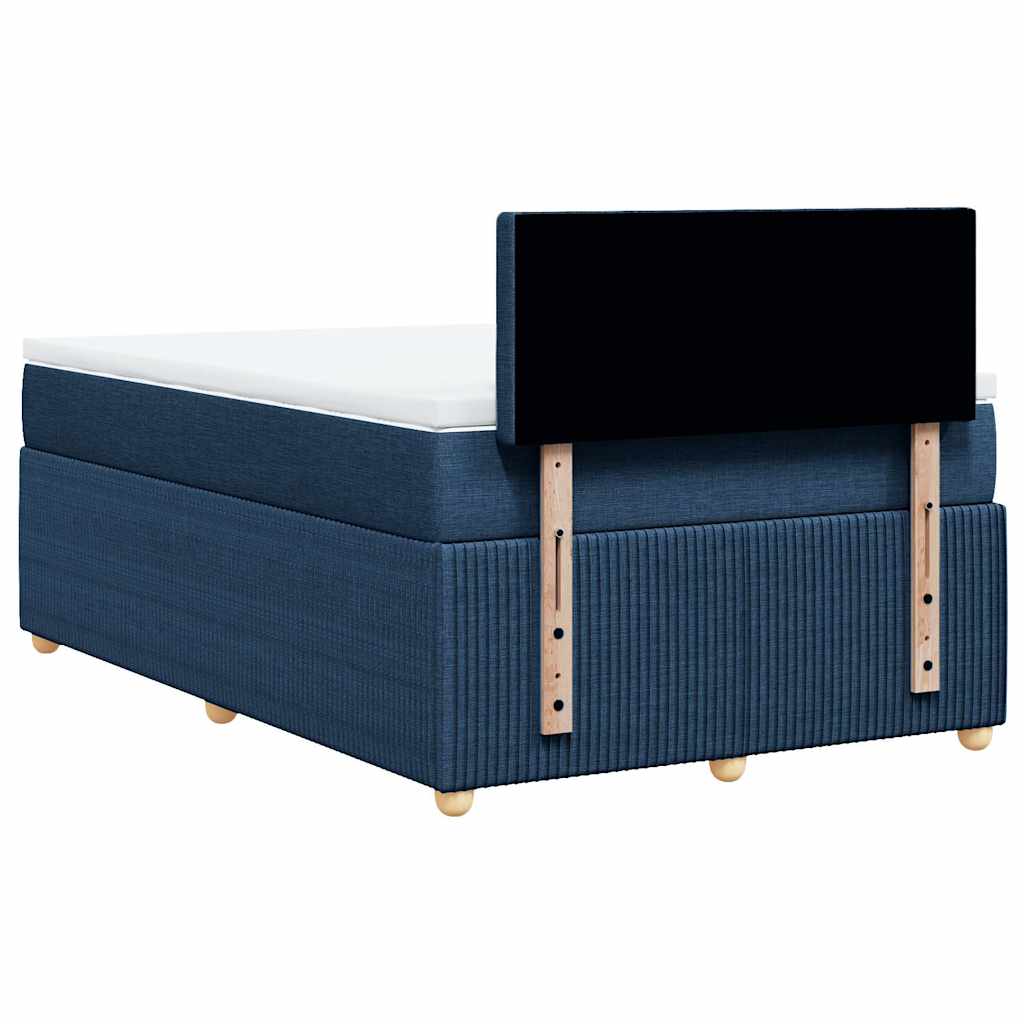 Sommier à lattes de lit avec matelas bleu 120x190 cm tissu - XIOS