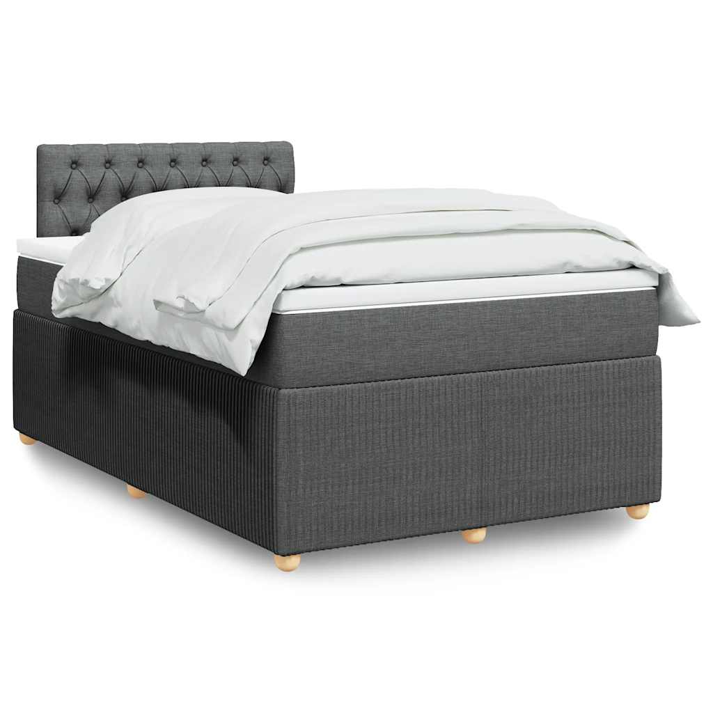 Sommier à lattes de lit avec matelas Gris foncé 120x200cm Tissu - XIOS