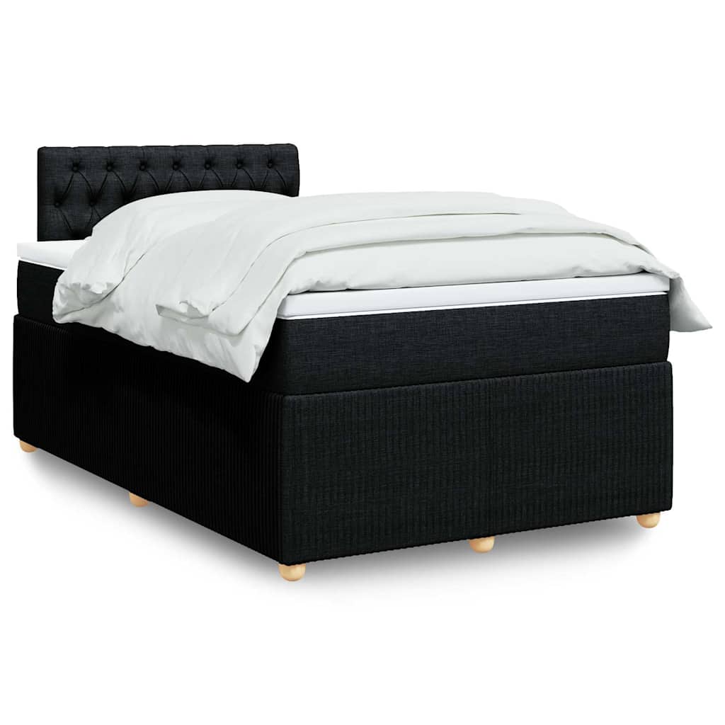 Sommier à lattes de lit avec matelas Noir 120x200 cm Tissu - XIOS