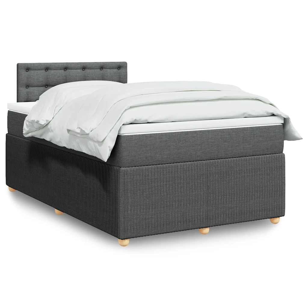 Sommier à lattes de lit avec matelas Gris foncé 120x200cm Tissu - XIOS