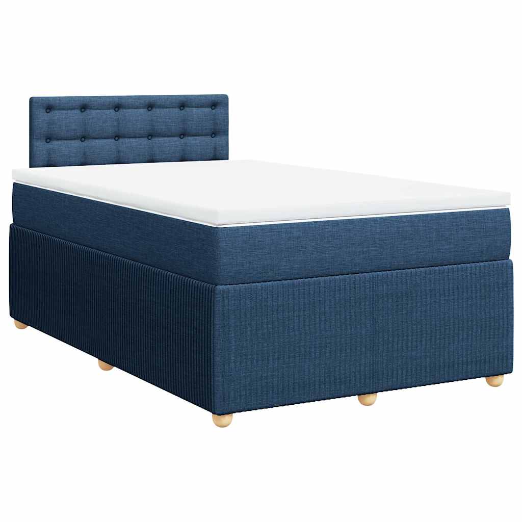 Sommier à lattes de lit avec matelas Bleu 120x200 cm Tissu - XIOS