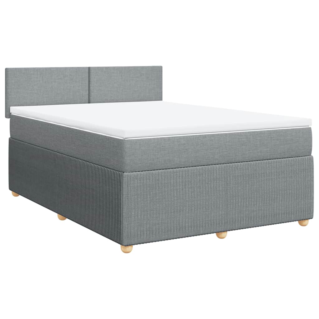 Sommier à lattes de lit avec matelas Gris clair 140x190cm Tissu - XIOS
