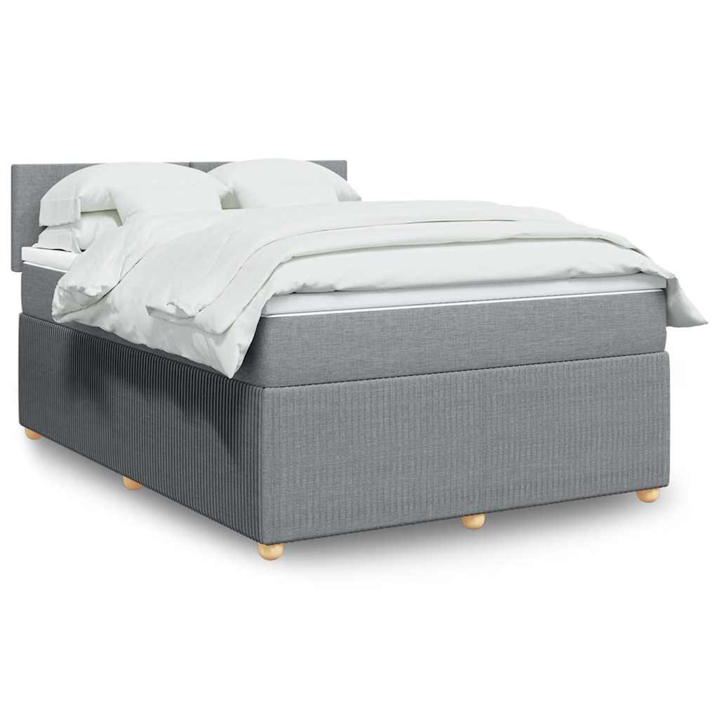 Sommier à lattes de lit avec matelas Gris clair 140x190cm Tissu - XIOS