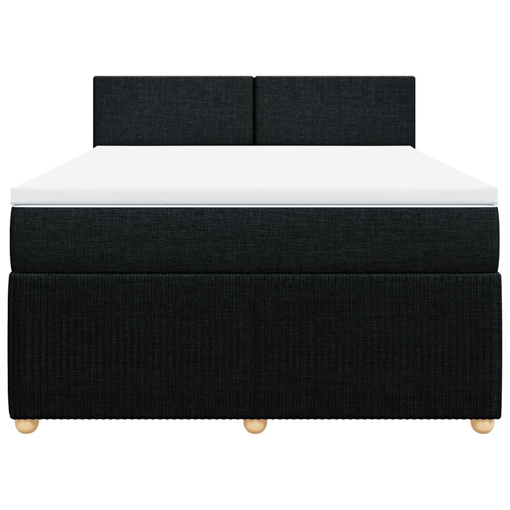 Sommier à lattes de lit avec matelas Noir 140x190 cm Tissu - XIOS