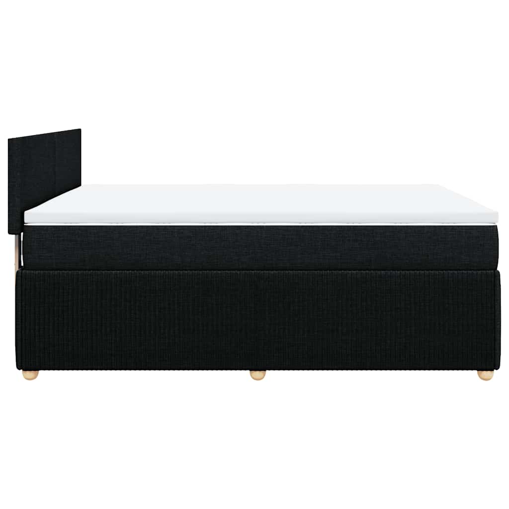 Sommier à lattes de lit avec matelas Noir 140x190 cm Tissu - XIOS